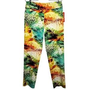 Krazy Larry Tropical Snakeskin‎ Print Colorful Pants Size 6